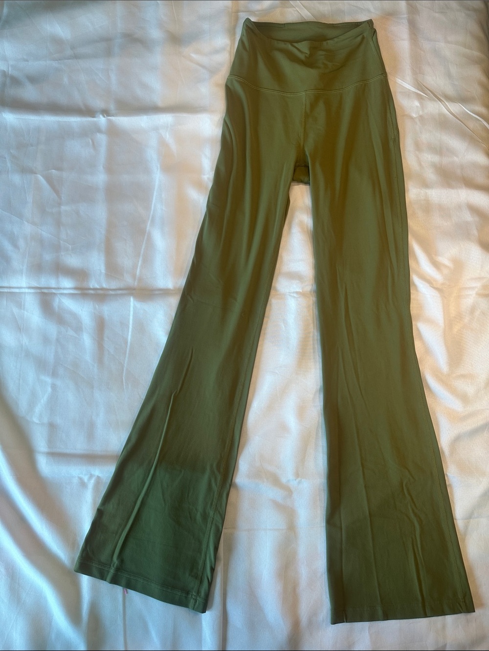 Lululemon Groove super high rise flared pants Olive Green.